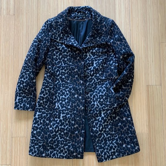 Via Spiga Jackets & Blazers - Via Spiga Leopard Print Wool Coat